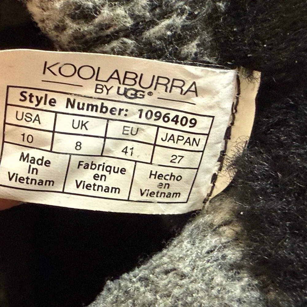 Koolaburra by UGG Kinslei Black Suede Button Detail Plaid Flannel Lined Boots 10